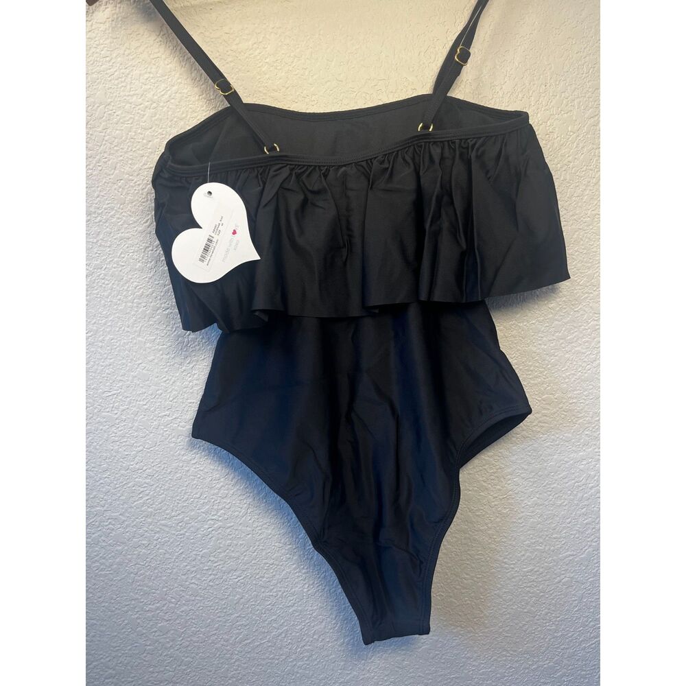 Black Ruffle One-Piece Swimsuit - Size M - NWT